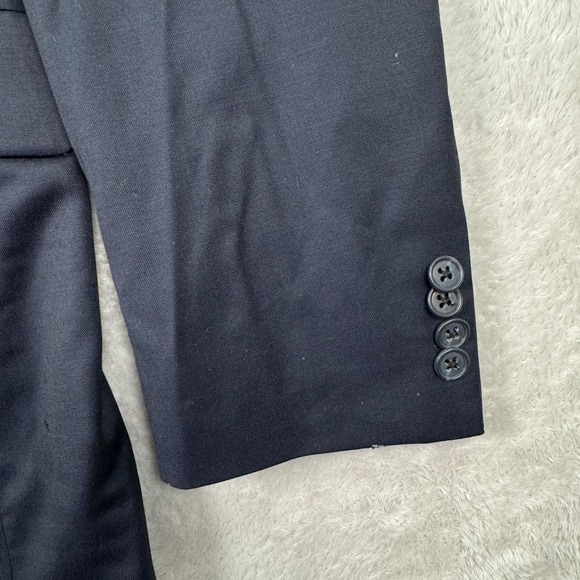 Joseph Abboud Mens 42L Blazer Jacket Navy Blue 100% Wool Casual Lightweight - Picture 3 of 15